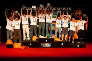 Pódio da categoria Graduado do Mitsubishi MotorSports Sudeste - Etapa de Belo Horizonte, Minas Gerais (Foto Tom Papp/Mitsubishi Motors)