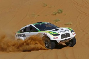 O Mitsubishi Racing Lancer de Guilherm Spinelli e Filipe Palmeiro (Foto Press Comm)