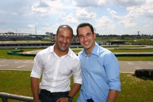 Tony Kanaan e Helio Castroneves visitaram o kartódromo de Interlagos, onde iniciaram suas carreiras (Foto Carsten Horst/Hyset)