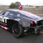 A Ferrari de Pedro Queirolo após o choque com Cludemir Barros (Foto Artur Semedo)