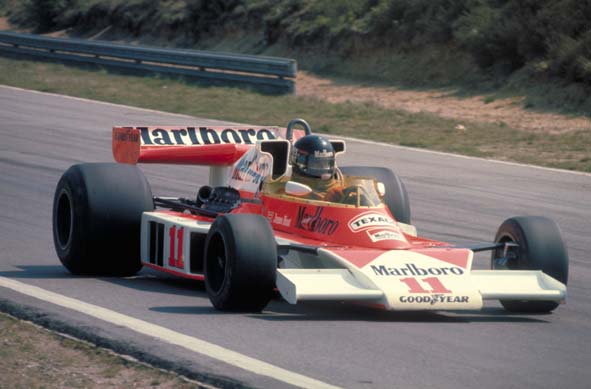 Ford Motorsports History Campeão mundial de 1976, o inglês James Hunt venceu seis Grandes Prêmios naquele ano com o McLaren M23; na foto, em atuação em Zolder, na Bélgica